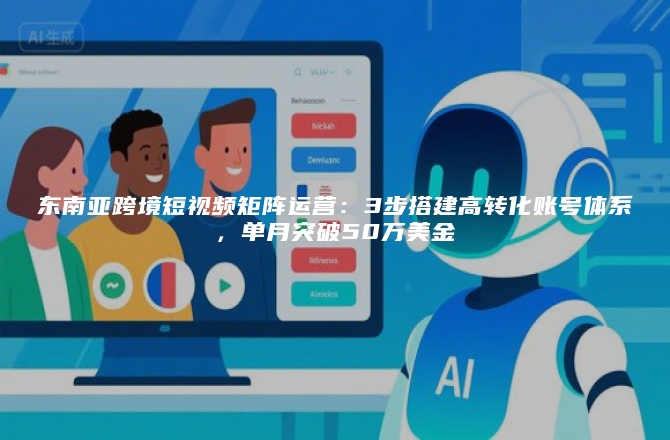 东南亚跨境短视频矩阵运营：3步搭建高转化账号体系，单月突破50万美金
