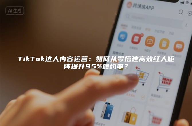 TikTok达人内容运营:如何从零搭建高效红人矩阵提升95%履约率?