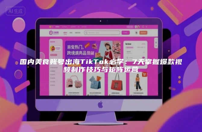 国内美食账号出海TikTok必学：7天掌握爆款视频制作技巧与矩阵运营